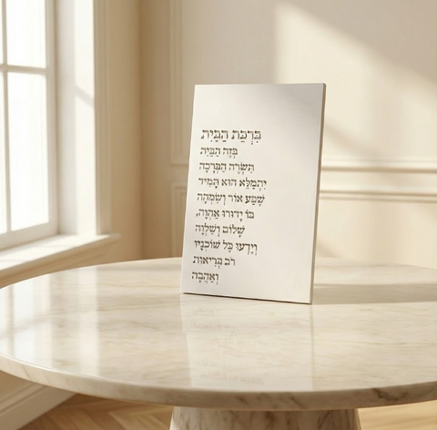 ברכת הבית מבטון - דגם טקסט