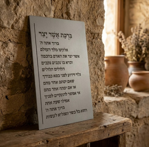 ברכת אשר יצר מבטון - צבע אפור