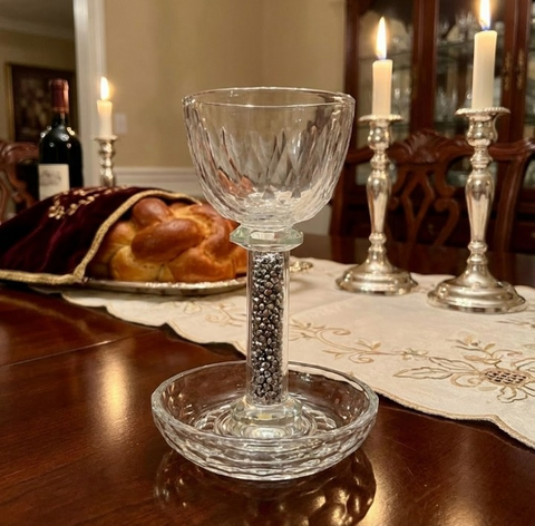 כוס קידוש - דגם מוכסף