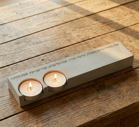 פמוטים מבטון דגם שטוח טקסט