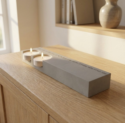 פמוטים מבטון דגם שטוח טקסט