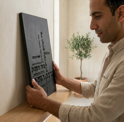 ברכת העסק מבטון - דגם טיפוגרפיה