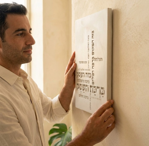 ברכת העסק מבטון - דגם טיפוגרפיה