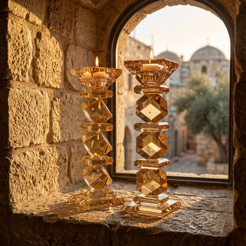 פמוטים לשבת דגם זהב